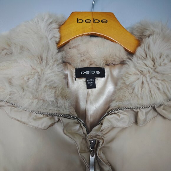 bebe Down Puffer jacket with fur collar - Picture 2 of 4